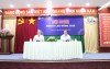 Ông Huỳnh Thanh Phong - Giám đốc (bên phải) và ông Nguyễn Hữu Lộc - Chủ tịch Công đoàn, Phó Giám đốc Công ty đồng chủ trì Hội nghị